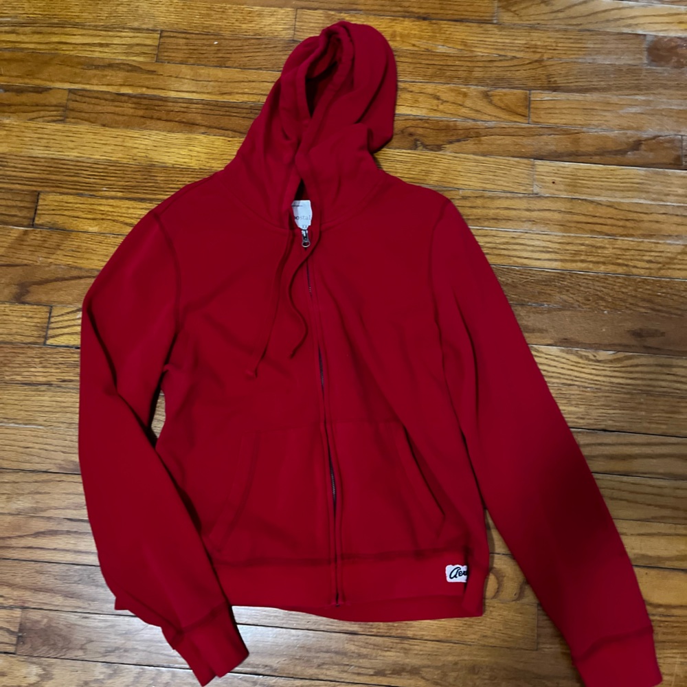 Red zip up
